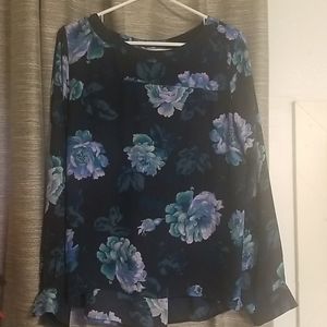 Loft Blue Floral Blouse